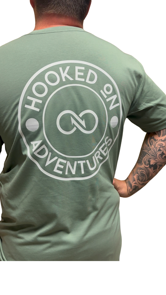 Hooked on Adventures T-Shirt - SAGE